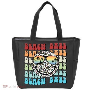 Beach Funny Babe Summer Retro Vacation Beach And Summer Leopard Tote Bag