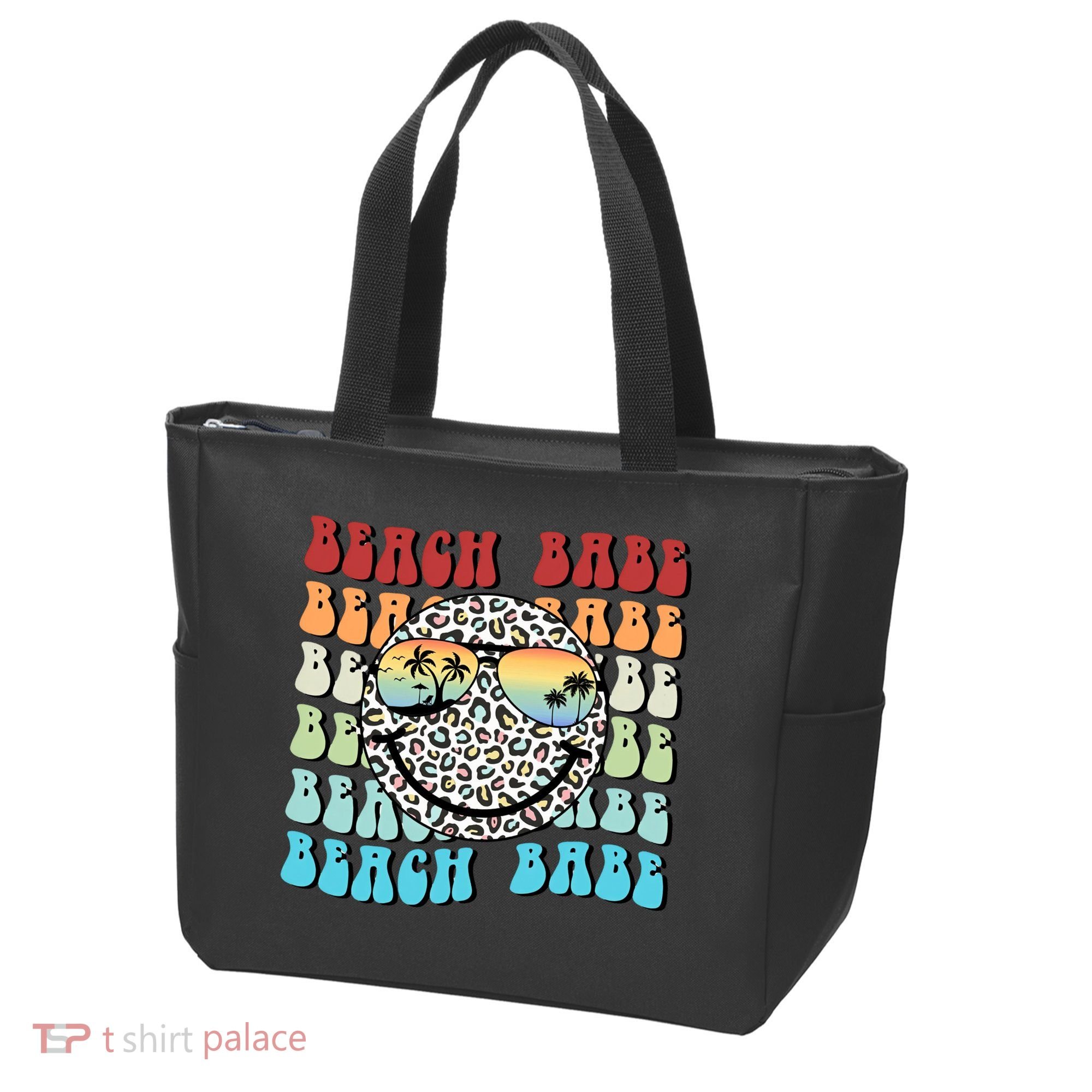 Beach Funny Babe Summer Retro Vacation Beach And Summer Leopard Tote Bag