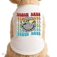 Beach Funny Babe Summer Retro Vacation Beach And Summer Leopard Doggie Tank thumb 0