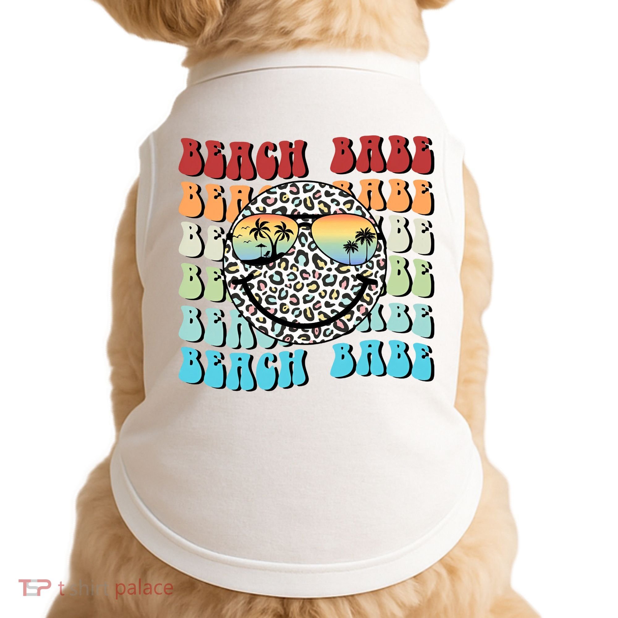 Beach Funny Babe Summer Retro Vacation Beach And Summer Leopard Doggie Tank