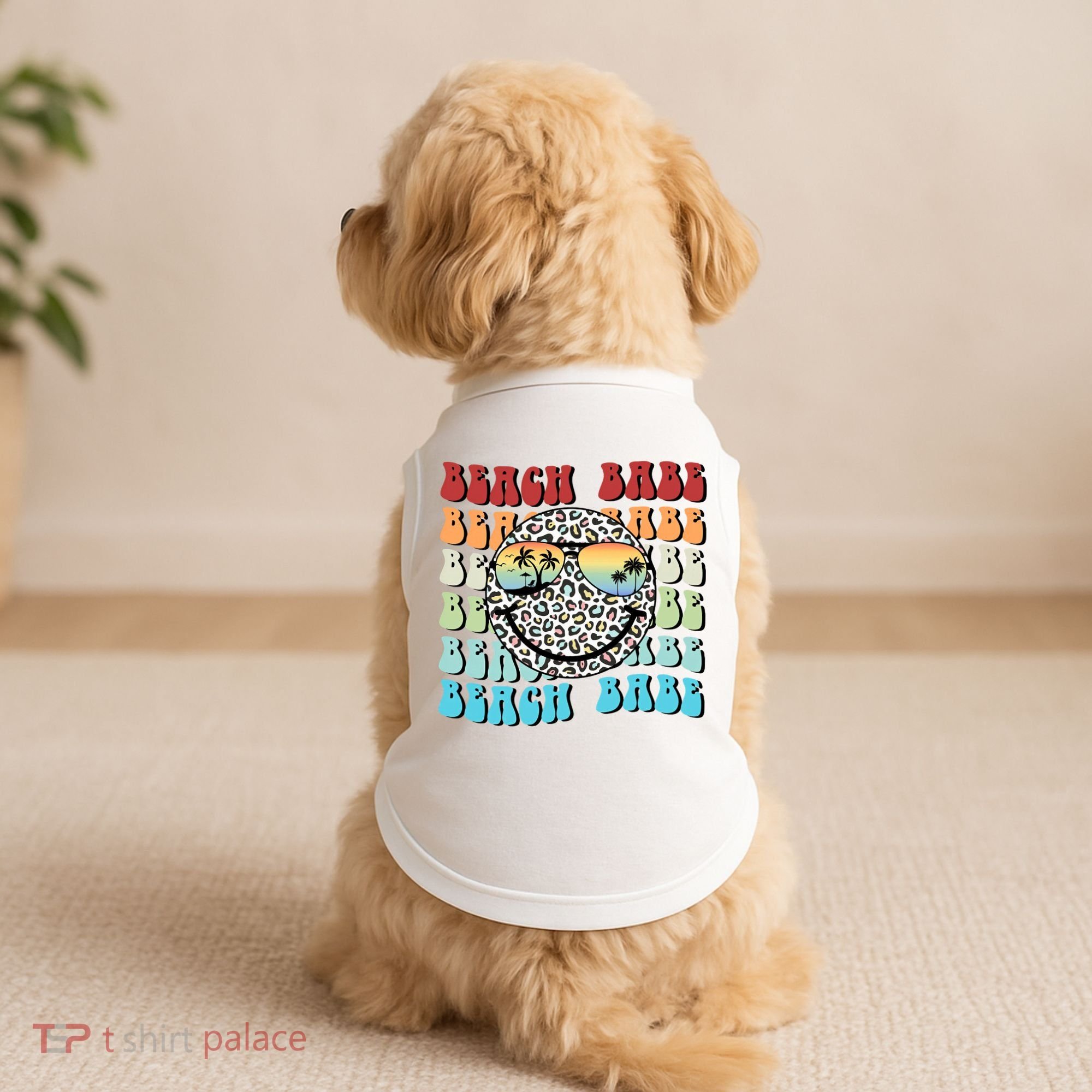 Beach Funny Babe Summer Retro Vacation Beach And Summer Leopard Doggie Tank
