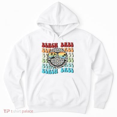 Beach Funny Babe Summer Retro Vacation Beach And Summer Leopard Hoodie