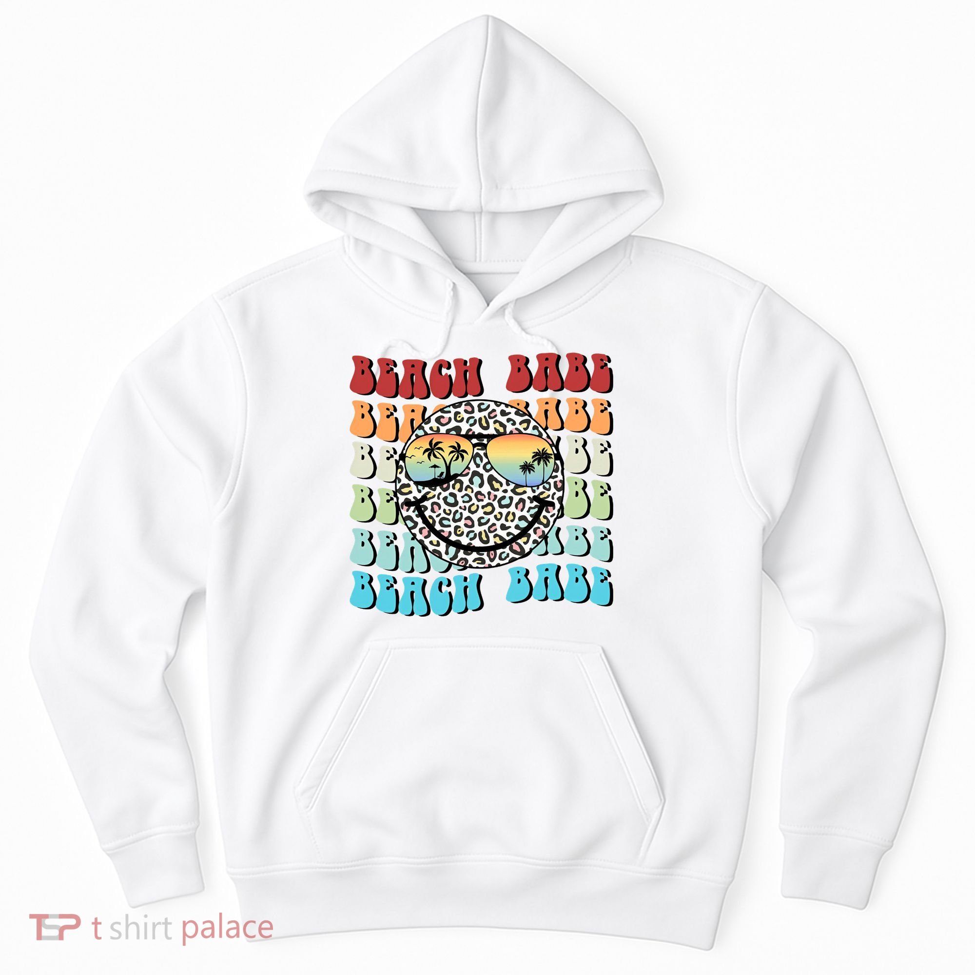 Beach Funny Babe Summer Retro Vacation Beach And Summer Leopard Hoodie