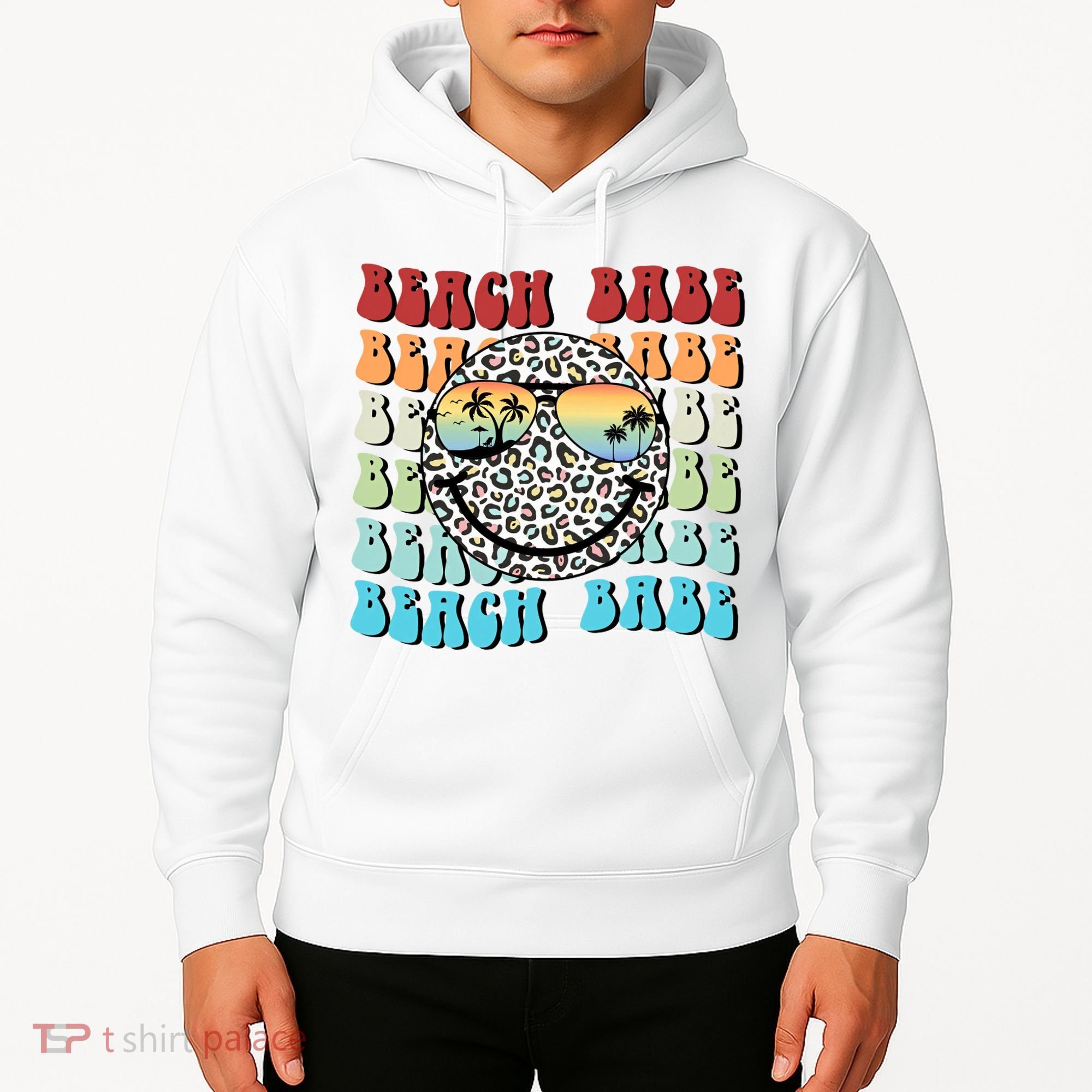 Beach Funny Babe Summer Retro Vacation Beach And Summer Leopard Hoodie