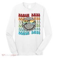 Beach Funny Babe Summer Retro Vacation Beach And Summer Leopard Long Sleeve Shirt thumb 0