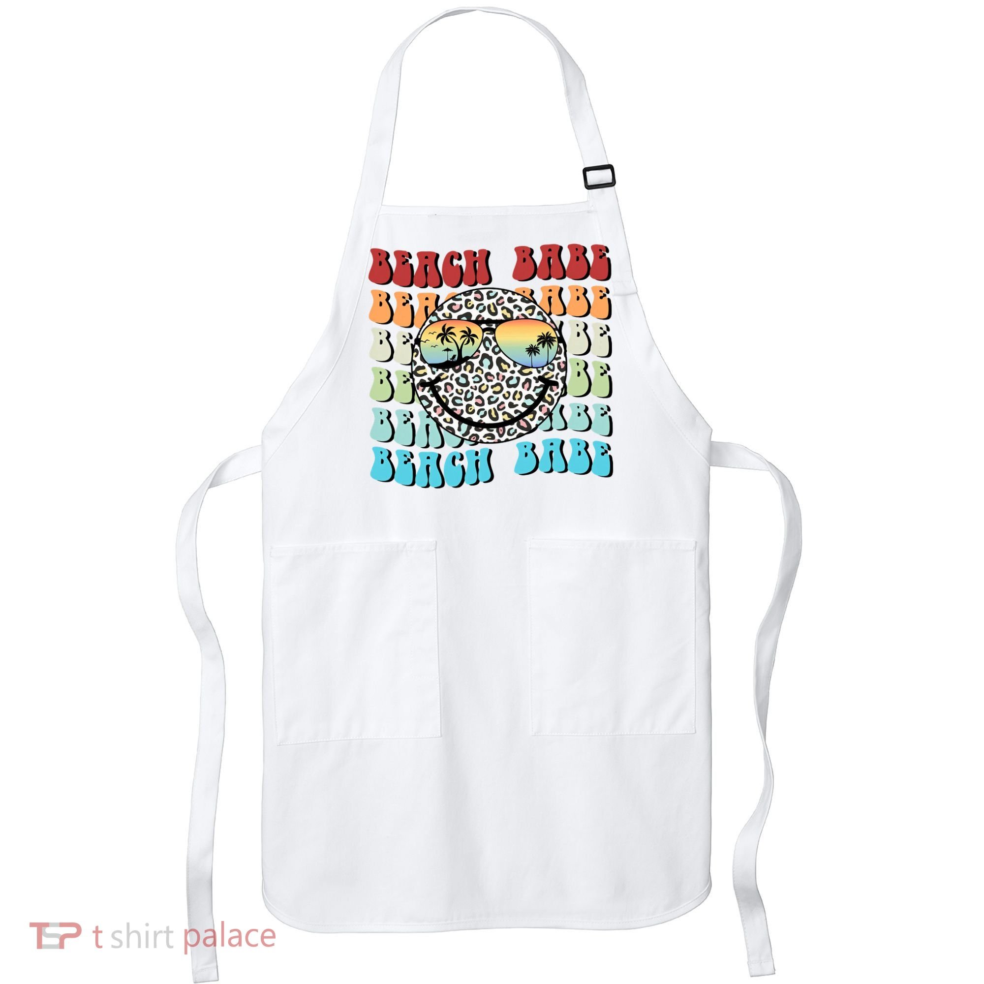 Beach Funny Babe Summer Retro Vacation Beach And Summer Leopard Apron