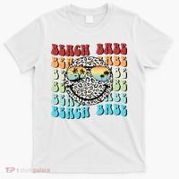 Beach Funny Babe Summer Retro Vacation Beach And Summer Leopard T-Shirt thumb 0