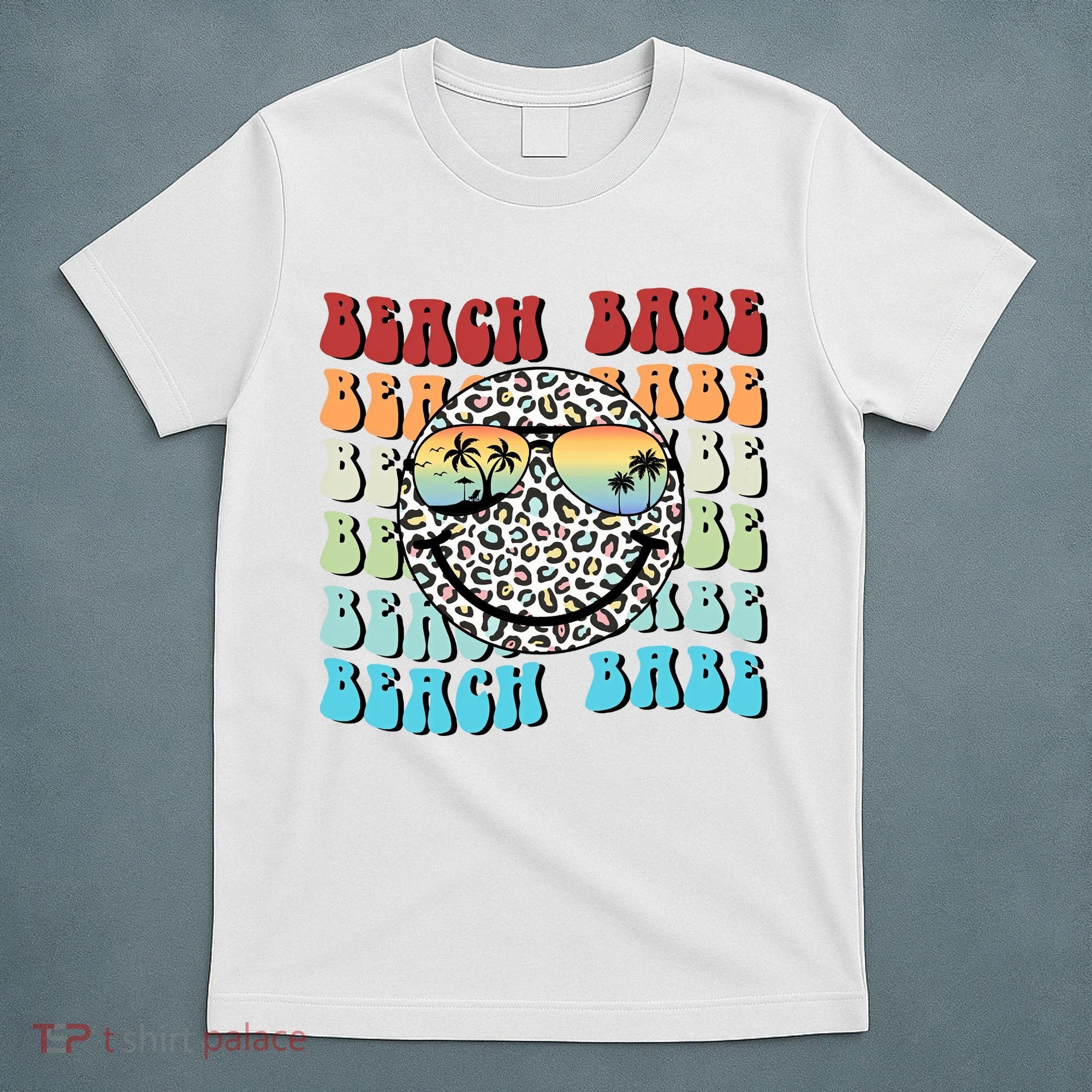Beach Funny Babe Summer Retro Vacation Beach And Summer Leopard T-Shirt