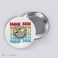 Beach Funny Babe Summer Retro Vacation Beach And Summer Leopard Button thumb 0