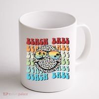 Beach Funny Babe Summer Retro Vacation Beach And Summer Leopard Coffee Mug thumb 1