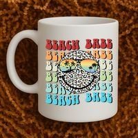 Beach Funny Babe Summer Retro Vacation Beach And Summer Leopard Coffee Mug thumb 2