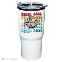 Beach Funny Babe Summer Retro Vacation Beach And Summer Leopard Tumbler thumb 0