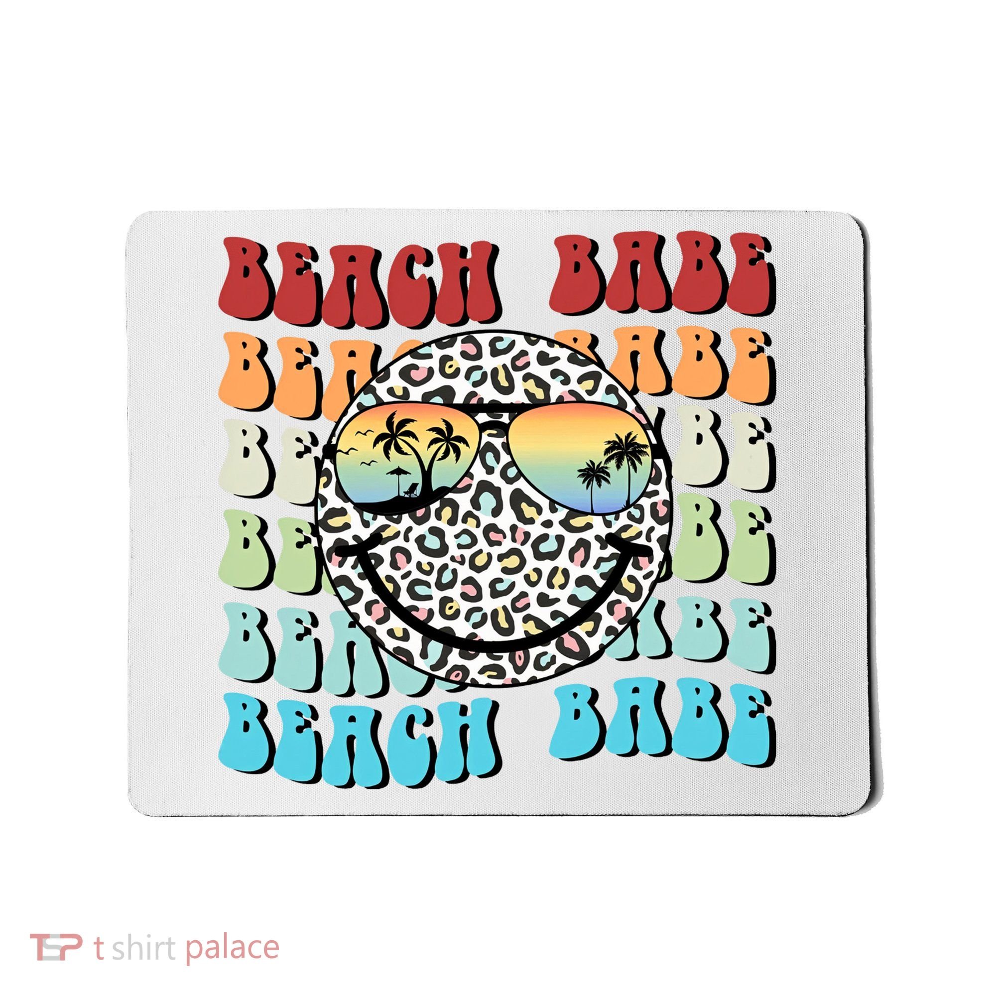 Beach Funny Babe Summer Retro Vacation Beach And Summer Leopard Mousepad