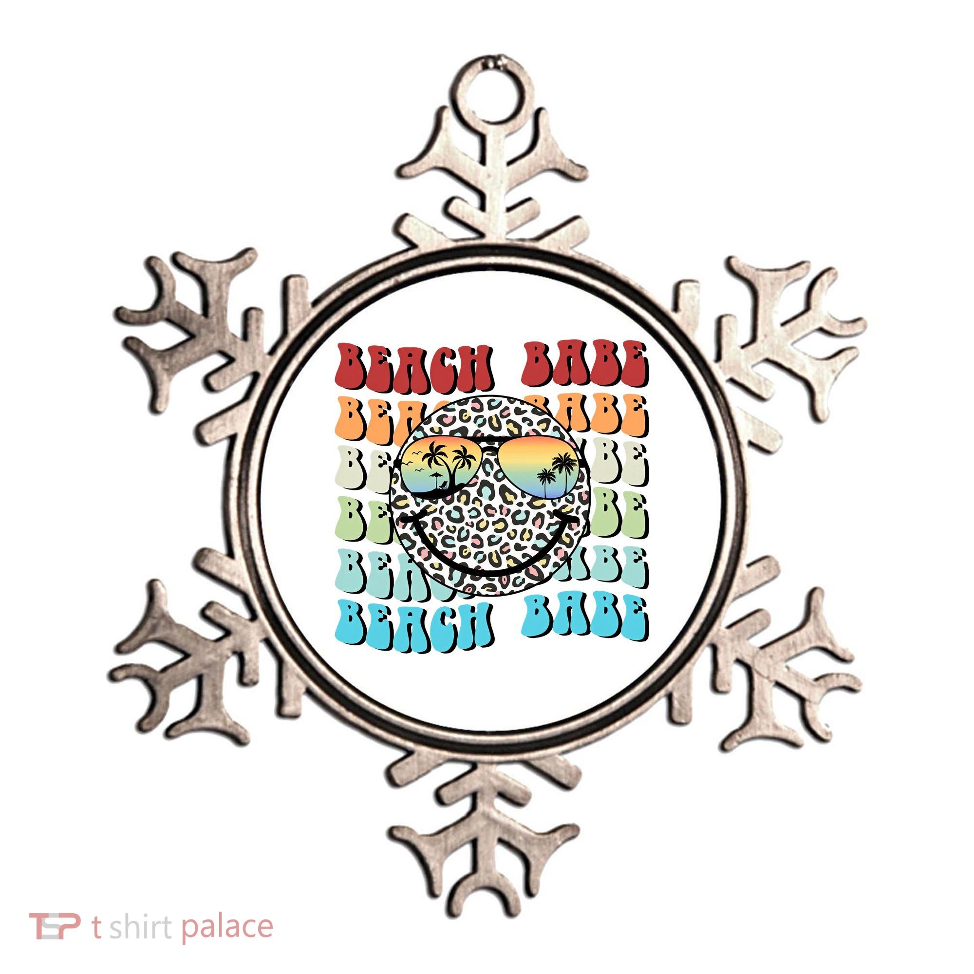 Beach Funny Babe Summer Retro Vacation Beach And Summer Leopard Ornament