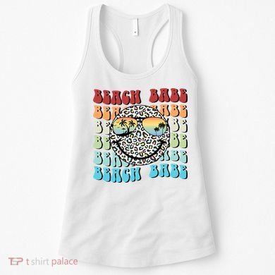 Beach Funny Babe Summer Retro Vacation Beach And Summer Leopard Women's Tank Top