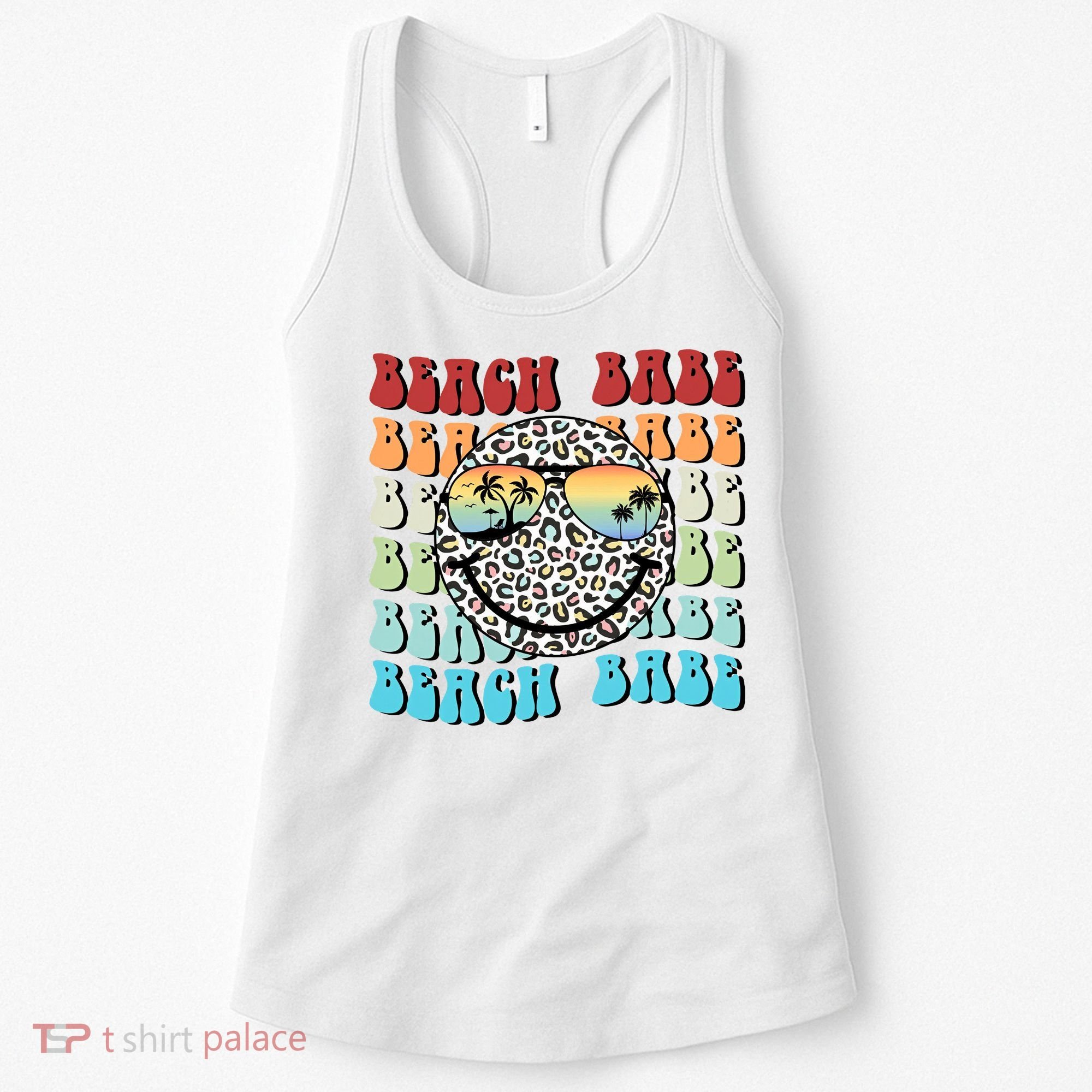 Beach Funny Babe Summer Retro Vacation Beach And Summer Leopard Women's Tank Top