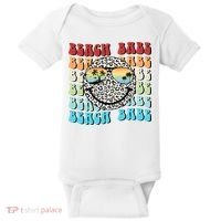 Beach Funny Babe Summer Retro Vacation Beach And Summer Leopard Baby Bodysuit thumb 0