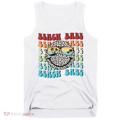 Beach Funny Babe Summer Retro Vacation Beach And Summer Leopard Tank Top