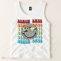 Beach Funny Babe Summer Retro Vacation Beach And Summer Leopard Tank Top thumb 2