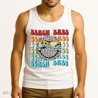 Beach Funny Babe Summer Retro Vacation Beach And Summer Leopard Tank Top thumb 3