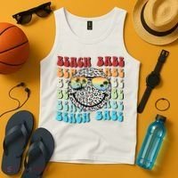 Beach Funny Babe Summer Retro Vacation Beach And Summer Leopard Tank Top thumb 4