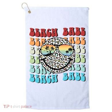 Beach Funny Babe Summer Retro Vacation Beach And Summer Leopard Golf Towel