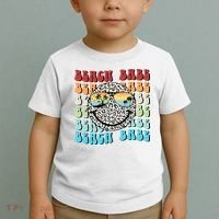 Beach Funny Babe Summer Retro Vacation Beach And Summer Leopard Toddler T-Shirt thumb 2