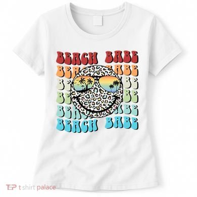 Beach Funny Babe Summer Retro Vacation Beach And Summer Leopard Women's T-Shirt