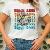 Beach Funny Babe Summer Retro Vacation Beach And Summer Leopard Women's T-Shirt thumb 2