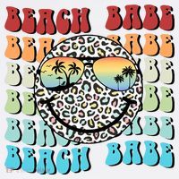 Beach Funny Babe Summer Retro Vacation Beach And Summer Leopard Women's T-Shirt thumb 6