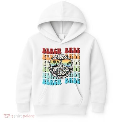 Beach Funny Babe Summer Retro Vacation Beach And Summer Leopard Kids Hoodie