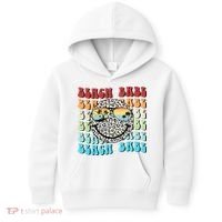 Beach Funny Babe Summer Retro Vacation Beach And Summer Leopard Kids Hoodie thumb 0