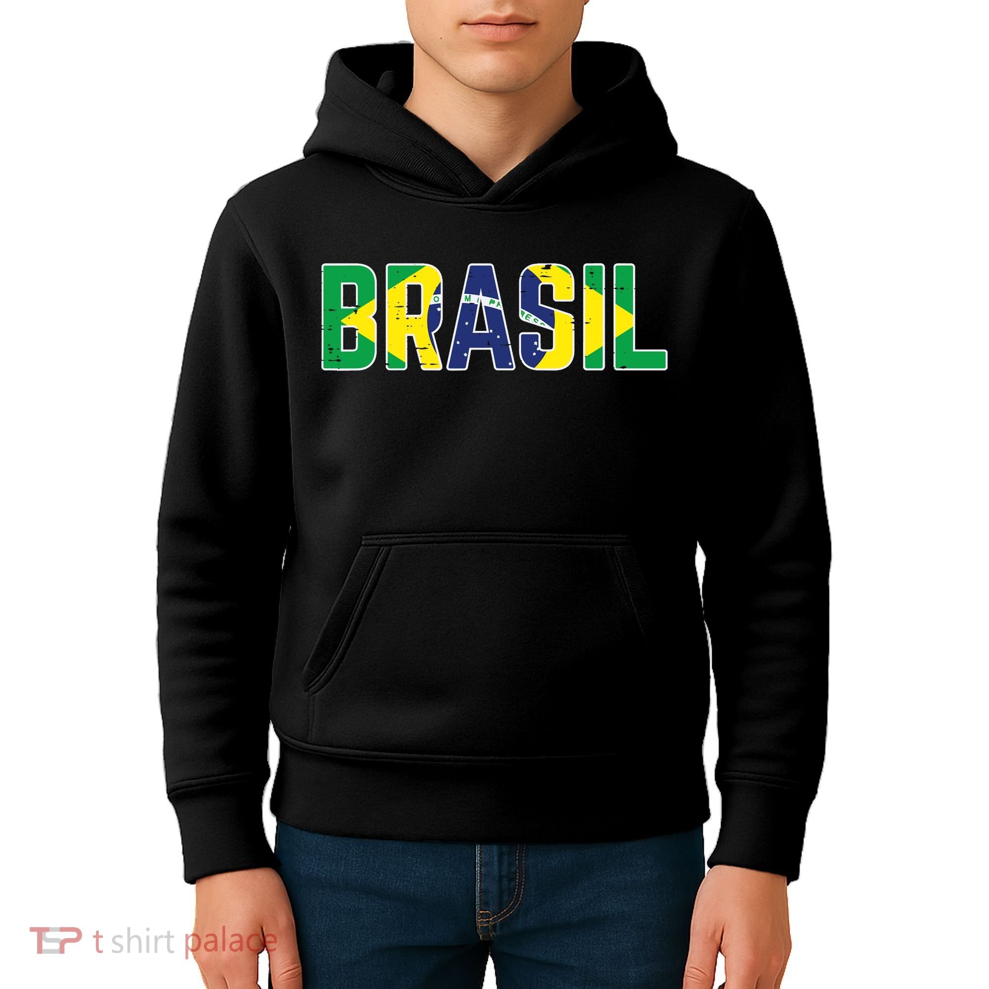 Brasil Flag Brazilian Soccer Fan Kids Hoodie