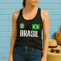 Brasil Flag Brazil Football Soccer Fan Women's Tank Top thumb 2