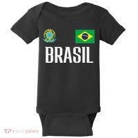 Brasil Flag Brazil Football Soccer Fan Baby Bodysuit thumb 0