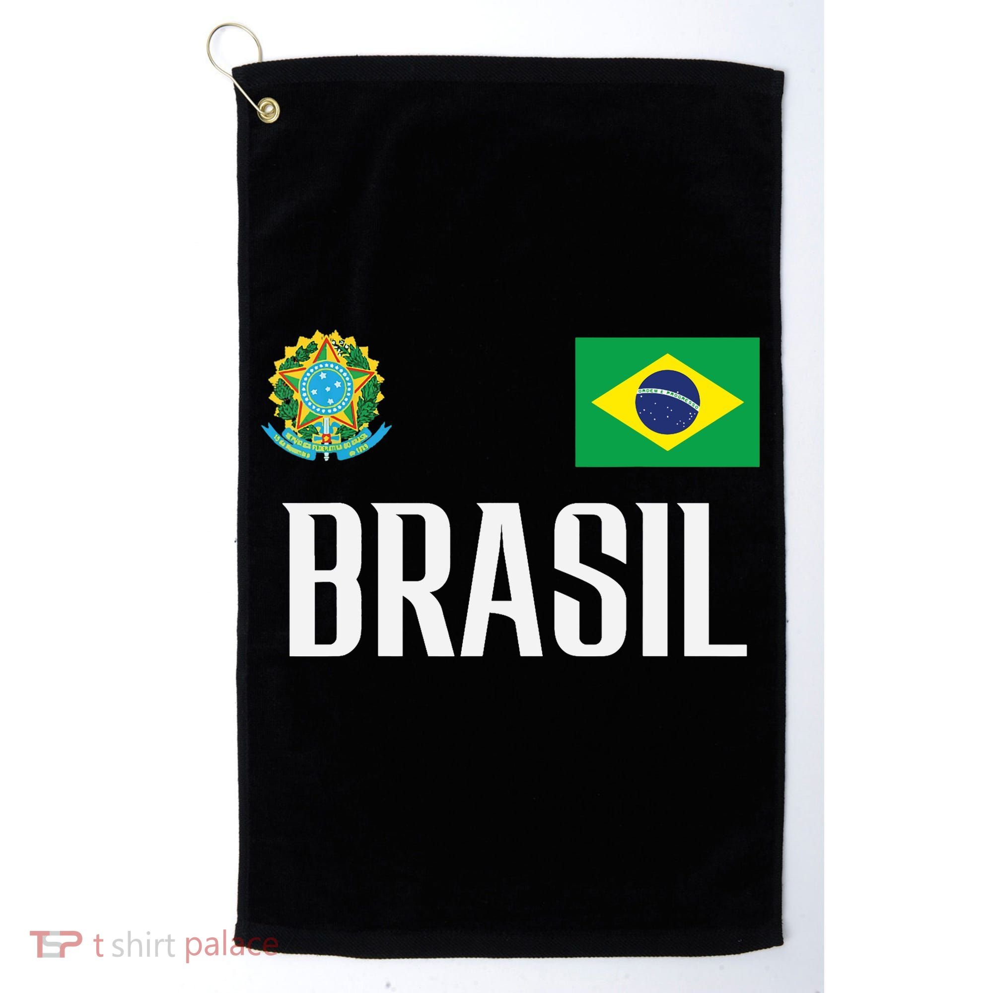 Brasil Flag Brazil Football Soccer Fan Golf Towel