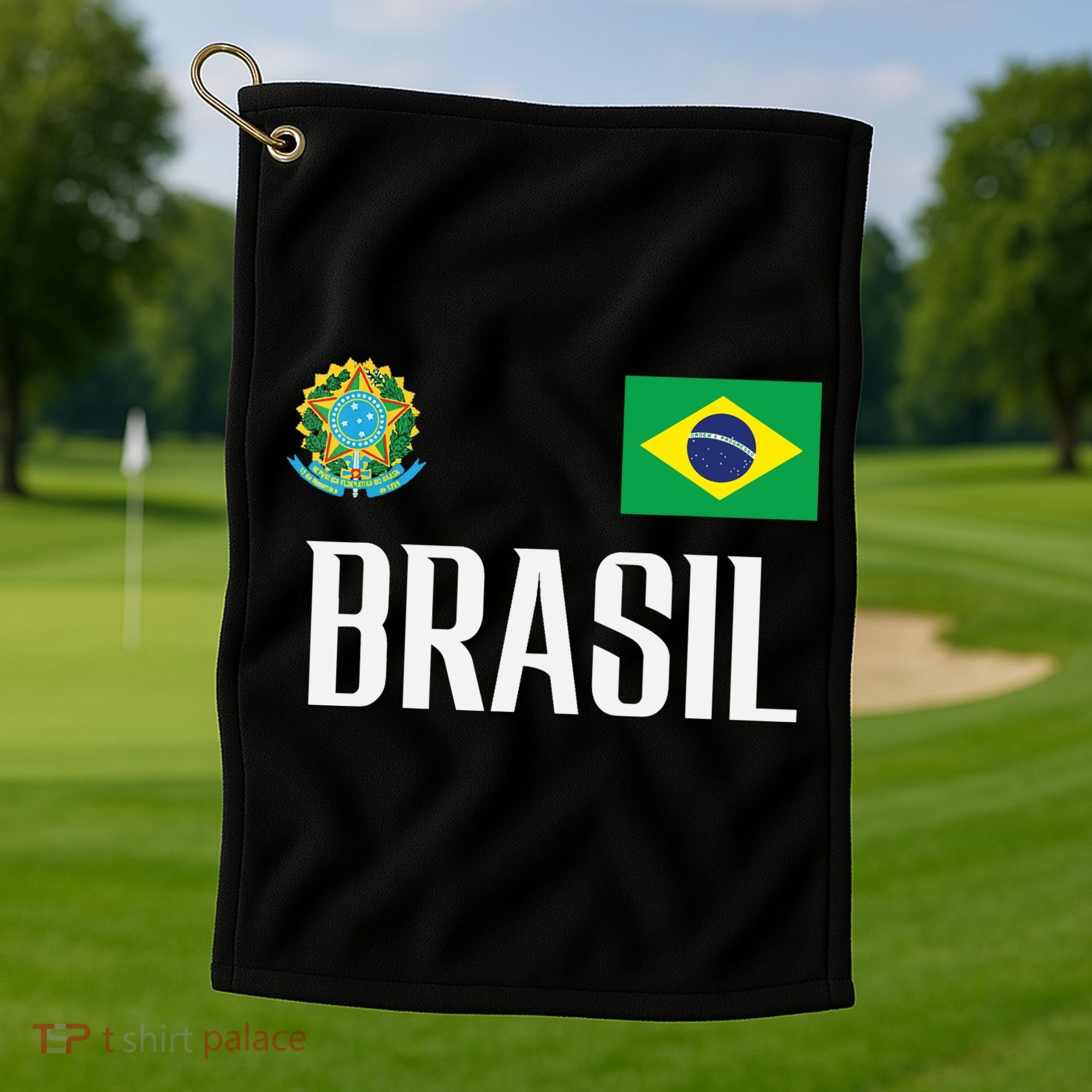 Brasil Flag Brazil Football Soccer Fan Golf Towel