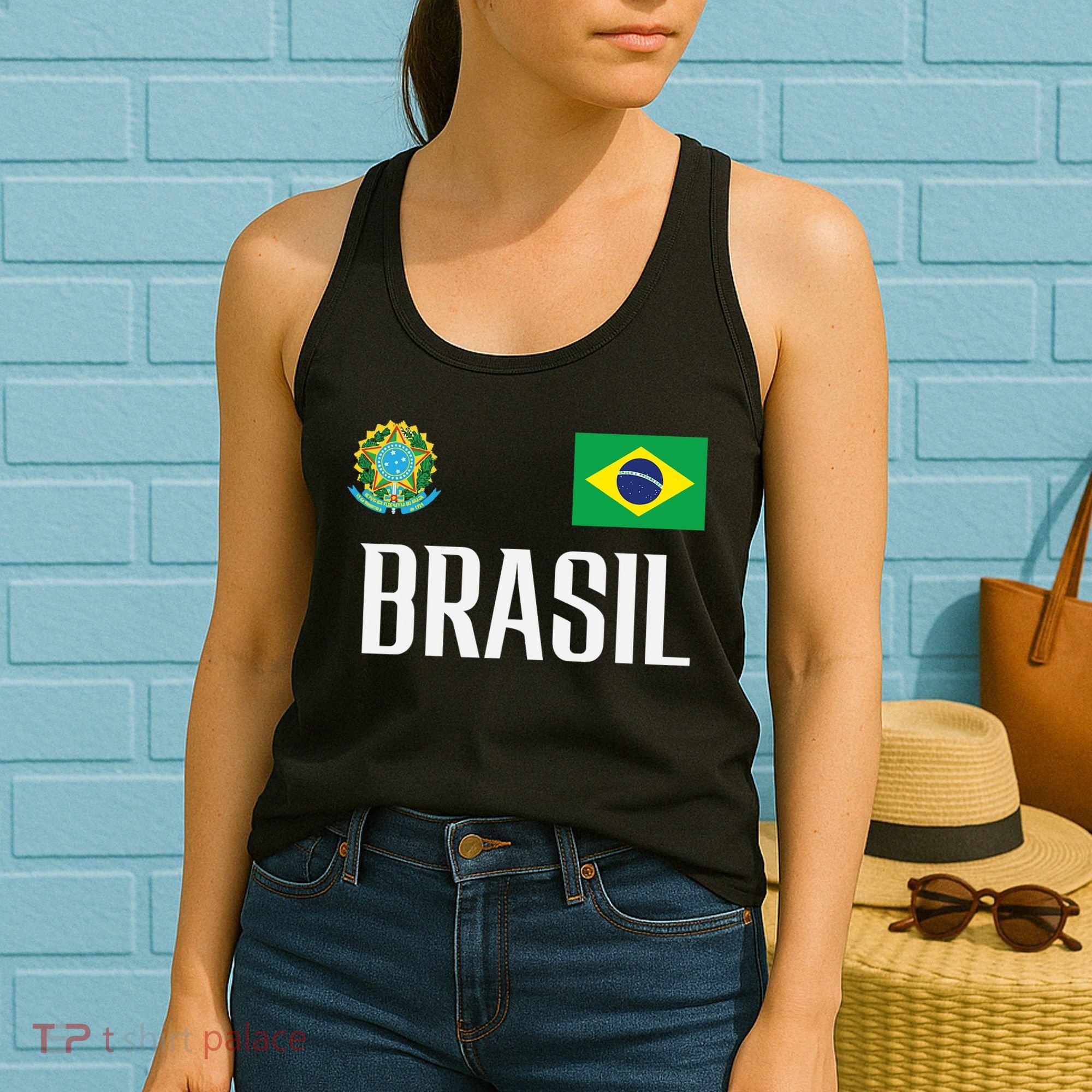 Brasil Flag Brazil Football Soccer Fan Women's Tank Top