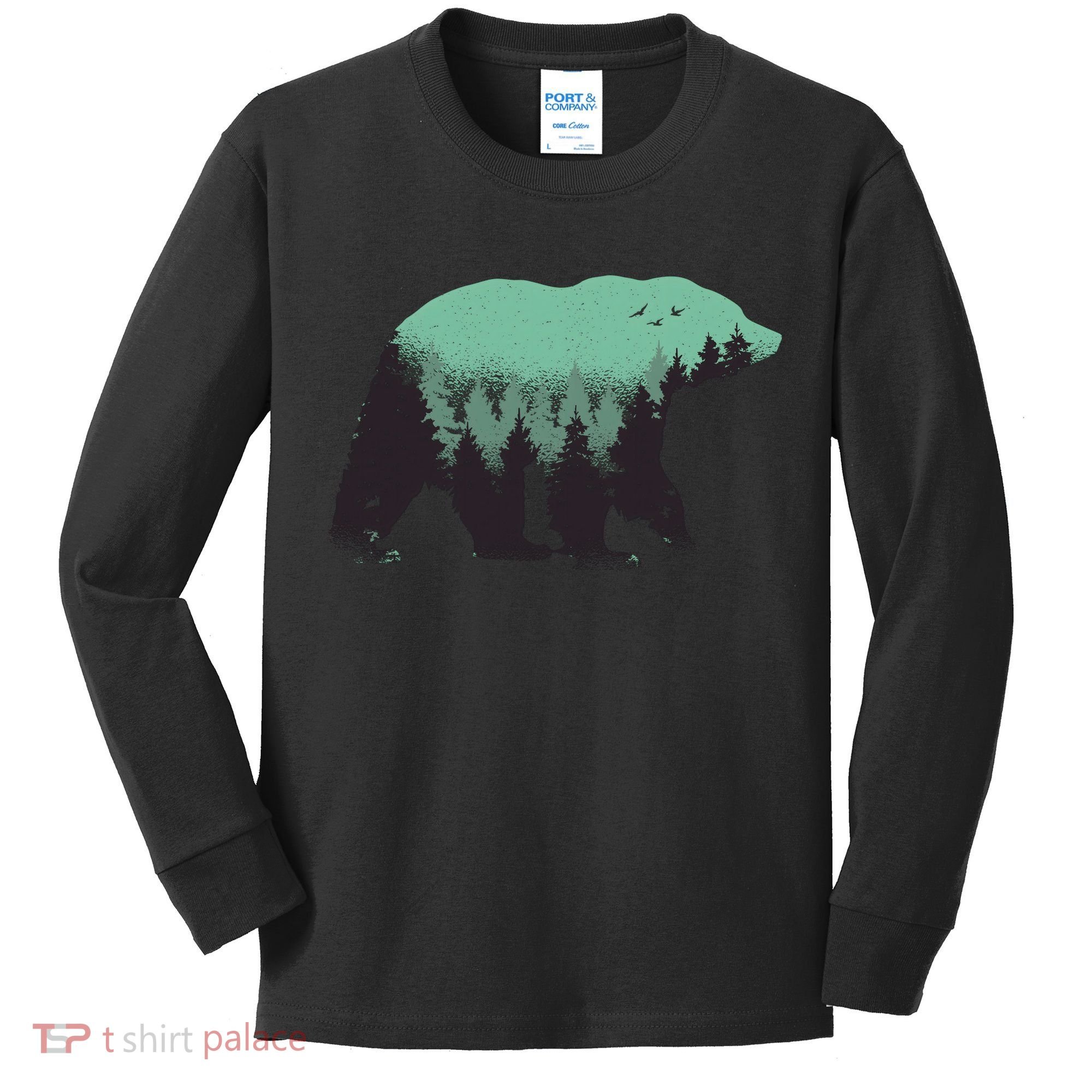 Bear Forest Kids Long Sleeve Shirt