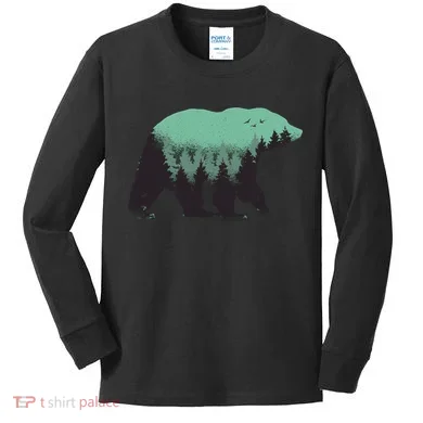 Bear Forest Kids Long Sleeve Shirt