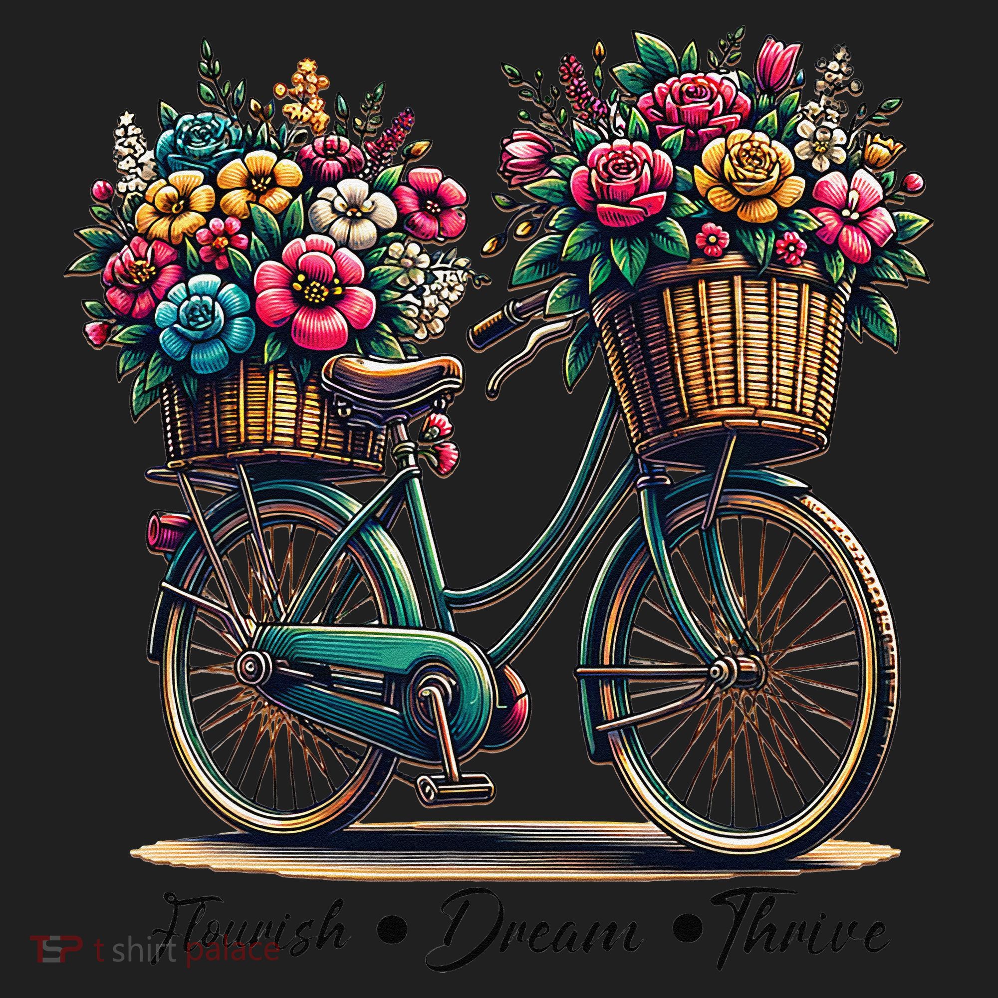 Bicycle Flower Basket Inspire Bloom Succeed Women's Sweatshirt