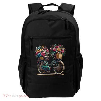 Bicycle Flower Basket Inspire Bloom Succeed Backpack