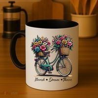 Bicycle Flower Basket Inspire Bloom Succeed Coffee Mug thumb 4