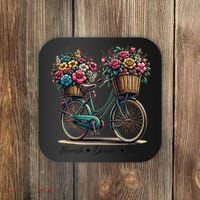 Bicycle Flower Basket Inspire Bloom Succeed Coaster thumb 0