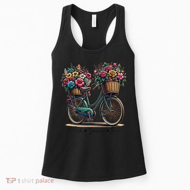 Bicycle Flower Basket Inspire Bloom Succeed Women's Tank Top