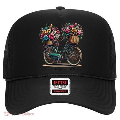 Bicycle Flower Basket Inspire Bloom Succeed Hat