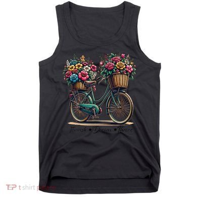 Bicycle Flower Basket Inspire Bloom Succeed Tank Top