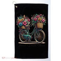 Bicycle Flower Basket Inspire Bloom Succeed Golf Towel thumb 0