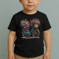 Bicycle Flower Basket Inspire Bloom Succeed Toddler T-Shirt thumb 2