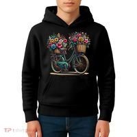 Bicycle Flower Basket Inspire Bloom Succeed Kids Hoodie thumb 4